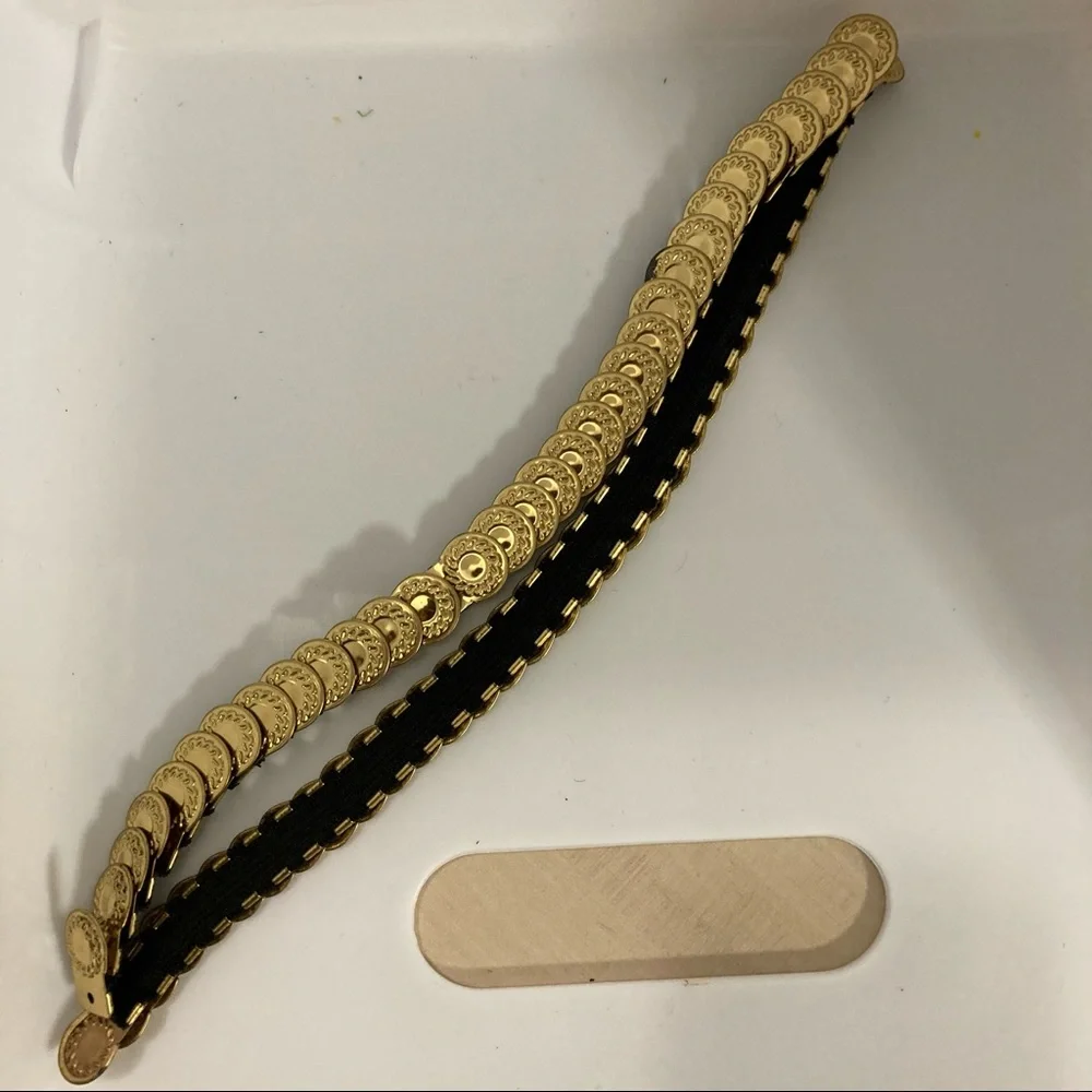 Vintage Coin Belt Festival Costume Gold Fits all